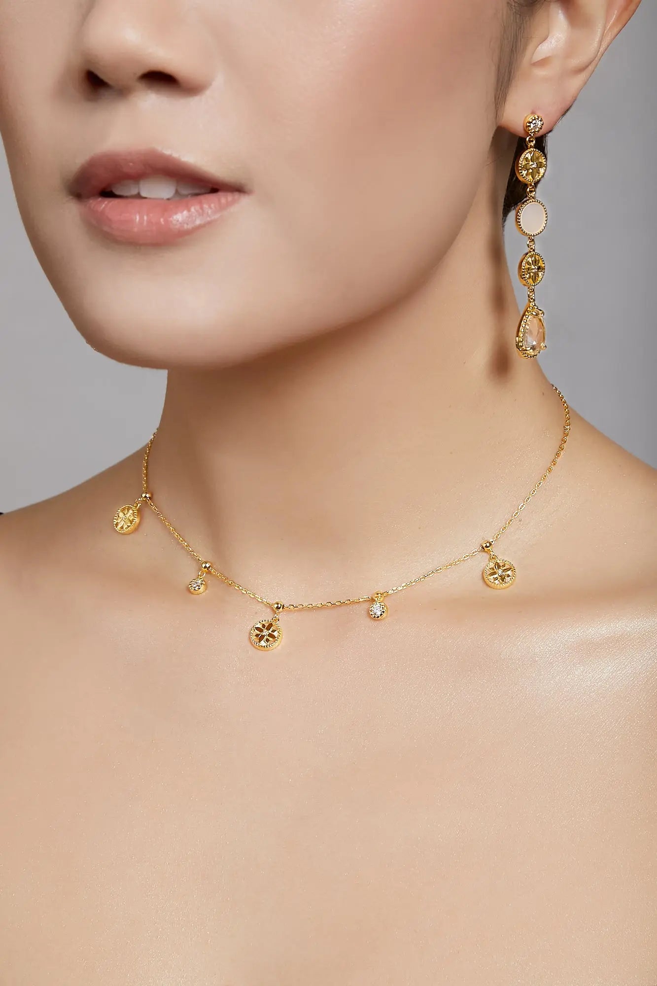 Clematis Goddess Yellow Gold Necklace Dryden Jewelry